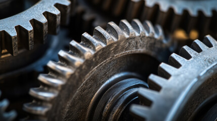 close up of a gear | gear wheel | Metalic gears |  cogs | machinery | mechanical | engineering | industrial | clock