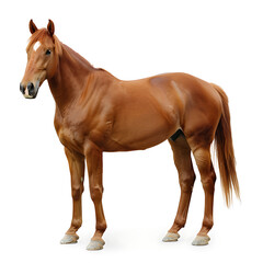 Obraz premium brown horse isolated on white, horse isolated on white background, Horse stallion mammal animal, Horse isolated on a white background as transparent