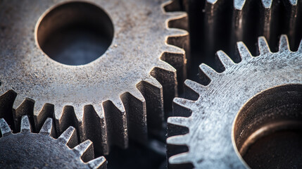 Metalic gears |  cogs | machinery | mechanical | engineering | industrial | clock