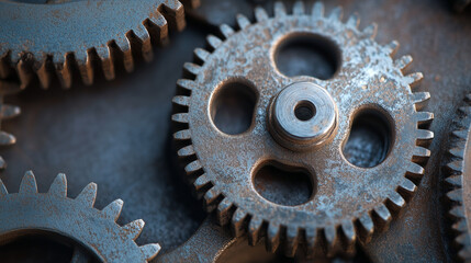 Metalic gears |  cogs | machinery | mechanical | engineering | industrial | clock