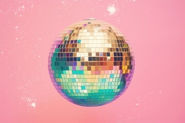 Collage Retro dreamy disco ball astronomy sphere night.
