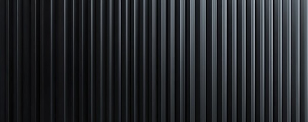 Abstract black corrugated surface with sharp vertical lines, evoking modern design, durability, and high-tech industrial applications