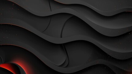 horizontal banner, black Friday, abstract minimalistic black luxury geometric background, monochrome pattern with red sparks, fashionable and trendy design