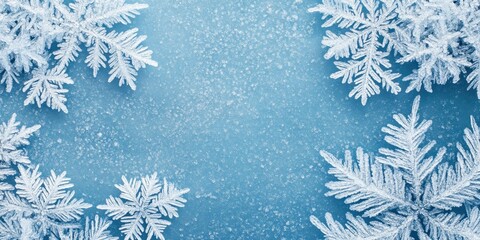 Beautiful snowflakes on a soft blue background, perfect for winter designs and seasonal decorations.