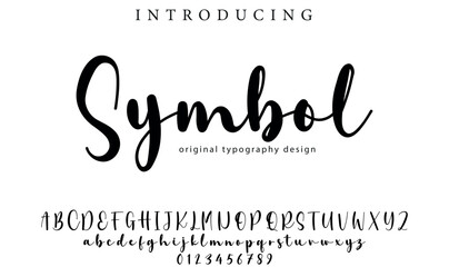 Symbol Font Stylish brush painted an uppercase vector letters, alphabet, typeface