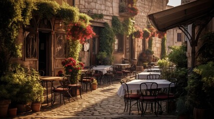 Charming Outdoor Cafe in a European City