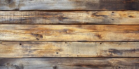 Obraz premium Close-up of rustic wooden planks showcasing natural texture and grain patterns, ideal for background or design projects.