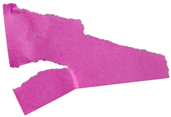 Ripped torn pink paper on transparent background, paper cut out design element