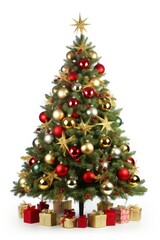 Christmas tree plant box white background.