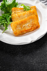 fish stick food fish in batter fresh meal snack on the table copy space food background rustic