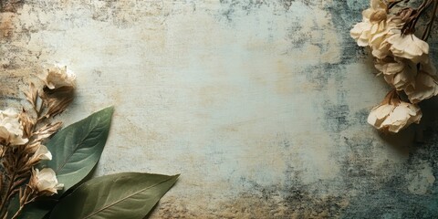 Elegant backdrop featuring dried flowers and leaves, perfect for creative projects or floral designs.
