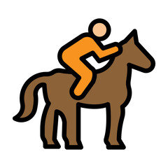 Horse Rider Vector Filled Icon Design