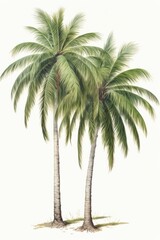 Obraz premium Palm trees drawing plant tranquility.
