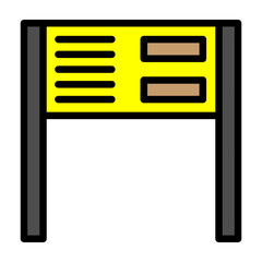 Banner Poles Vector Filled Icon Design