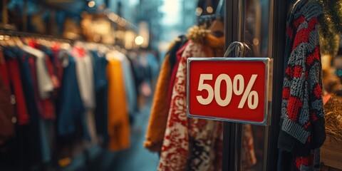Naklejka premium Sale Display at a Clothing Store