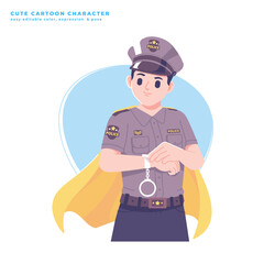 police character illustration vector design
