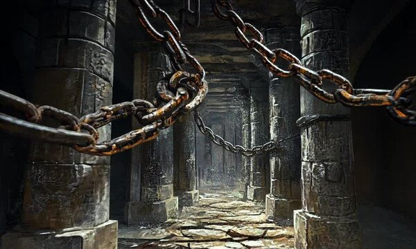 Chains in a Dark, Stone Corridor