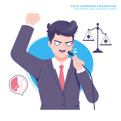 liar leader character illustration design