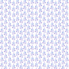Hand drawn watercolor purple leaves seamless pattern isolated on white background. Can be used for textile, fabric, scrapbook and other printed products.