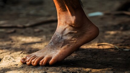 10. "Image of a person with a swollen, painful gout attack in the foot