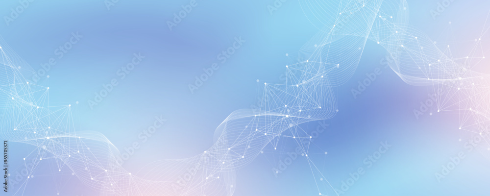 Poster Global network connection banner design template. Header social network communication in the global business concept. Big data visualization. Internet technology