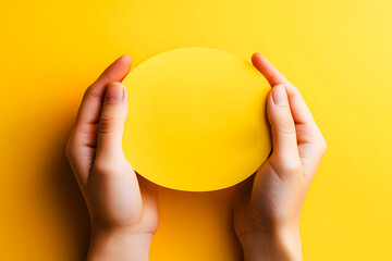 Mains tenant un postit vide