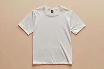 Simple Tshirt Flatlay mockup in beige background created with generative AI