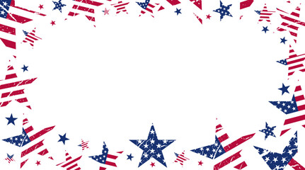 Vintage style star shape, american flag frame vector graphic design. Usa freedom flag border to use for 4th july independence day, memorial day projects. 