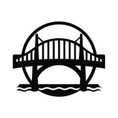 Bridge Modern Silhouette Logo Vector Icon Design
