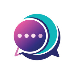 Chat bubble badge logo icon isolated mascot logo abstract vector silhouette