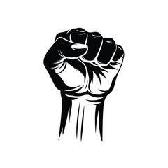 Fist Vector Design Logo Silhouette Modern Symbol