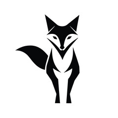 Obraz premium Fox standing logo icon vector illustration design isolated