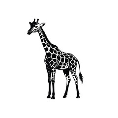 Naklejka premium Full Body Giraffe Silhouette Vector Design for a Versatile and Simple Logo Illustration