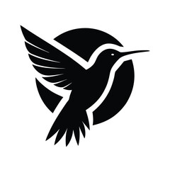 Modern Logo of Humming bird Icon Vector Design Silhouette