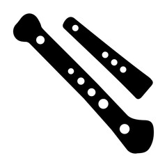 A glyph icon of bone flute 