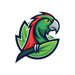 Parrot head mascot logo icon vector design