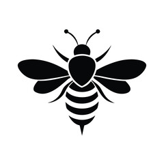 Symbol of Honey bee Vector Logo Silhouette Icon Design