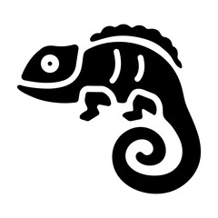 A solid icon of aztec chameleon 