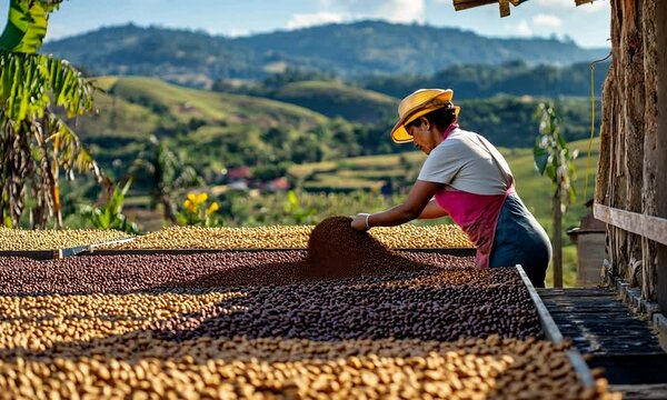 Coffee Drying Process in a Colombian Farm