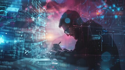 Hacker Writing Transparent Algorithm with Floating Mathematical Symbols and Code