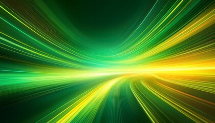 Obraz premium dynamic abstract blur green and yellow bright light streaks motion