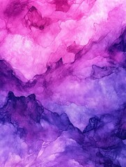 Obraz premium Fantasy Watercolor Background Gentle Dyed Artwork in Purple and Pink Vibrant Fashion Inspired Tie Dye Enchanting Acrylic Painting Style