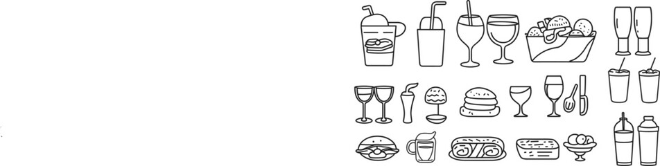 Kitchen Icon Set - Linear style
