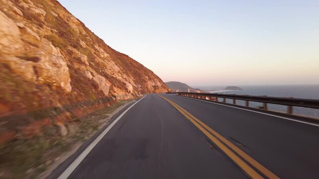 Big Sur Pacific Coast Highway Northbound 8 Pfeiffer Beach to Carmel by the Sea 16 Rear View MultiCam Driving Plate California USA