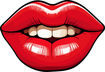 Obraz premium Red lips clipart desing illustration
