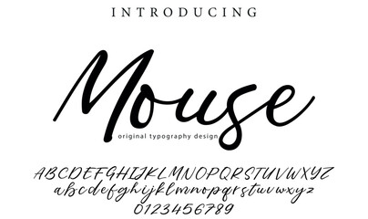 Mouse Font Stylish brush painted an uppercase vector letters, alphabet, typeface