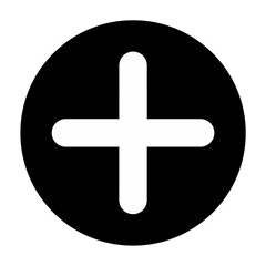 Obraz premium Plus sign icon inside round button