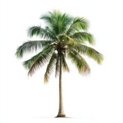 Obraz premium Vector illustration of coconut tree with leaf closeup view