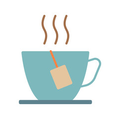 Cup of tea flat colored icon vector clipart