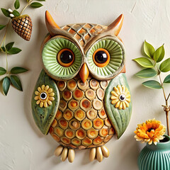 whimsical ceramic owl wall hanging adds charm to r